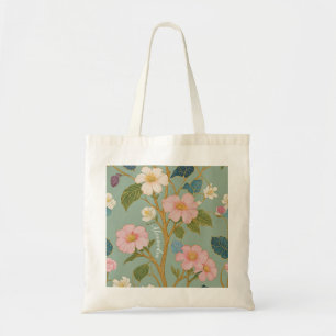 花の中:パステルブランチとピンクの花 トートバッグ