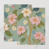 花の中：パステルブランチとピンクの花 ポストカード (正面/裏面)