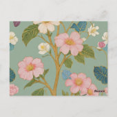花の中：パステルブランチとピンクの花 ポストカード (裏面)