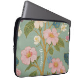 花の中：パステルブランチとピンクの花 ラップトップスリーブ (正面右)