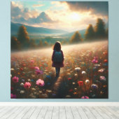 花の中 – 冒険好きな道 キャンバスプリント (インサイチュ (ウッドフロア))