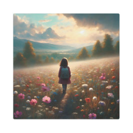 花の中 – 冒険好きな道 メタルプリント