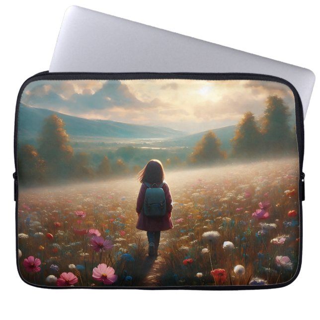 花の中 – 冒険好きな道 ラップトップスリーブ (正面)