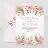 花の予想ゲーム カードにお菓子の数を当てよう 招待状 (正面/裏面)