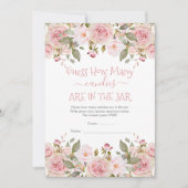 花の予想ゲーム フラワーの瓶の中のキャンディー数当てカード 招待状 (正面)