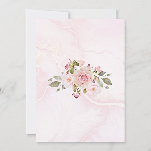 花の予想ゲーム フラワーの瓶の中のキャンディー数当てカード 招待状 (裏面)