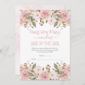 花の予想ゲーム フラワーの瓶の中のキャンディー数当てカード 招待状 (正面/裏面)