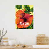 花の人生のフル開花幸せ引用文 ポスター (キッチン)