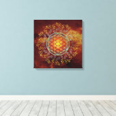 花の人生 – ヴィンテージオーナメント曼荼羅1 キャンバスプリント (インサイチュ (ウッドフロア))