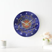 花の人生 – ヴィンテージオーナメント曼荼羅1 ラージ壁時計 (ホーム)