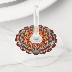 花の人生 – ヴィンテージオーナメント曼荼羅1 ワイングラスタグ