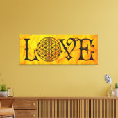 花の人生 – 愛のレタリングタトゥー黒 キャンバスプリント (インサイチュ (リビング))