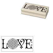 花の人生 – 愛のレタリングタトゥー黒 ラバースタンプ (押印)