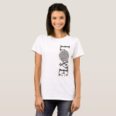 花の人生 – 愛のレタリングタトゥー黒 Tシャツ (正面フル)