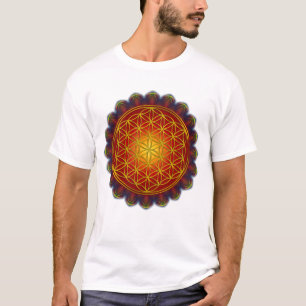 花の人生 – (骨)突起マンダラI +あなたのアイディア Tシャツ