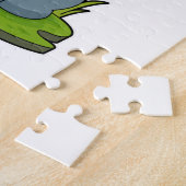 花の付いたウサギ ジグソーパズル (側面)