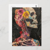 花の付いたスケルトン ポストカード (正面/裏面)