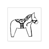 花の付いたダラホース ラバースタンプ (インプリント)