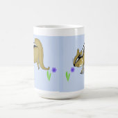 花の付いたチップムンク コーヒーマグカップ (中央)