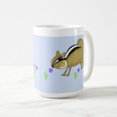 花の付いたチップムンク コーヒーマグカップ (正面右)