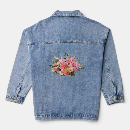 花の付いたデニムジャケット デニムジャケット (裏面)