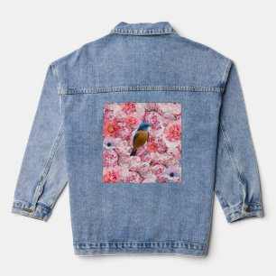 花の付いたデニムジャケット デニムジャケット