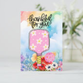 花の付いたピックボール サンキューカード (スタンド正面)