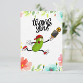 花の付いたピックボール サンキューカード (スタンド正面)