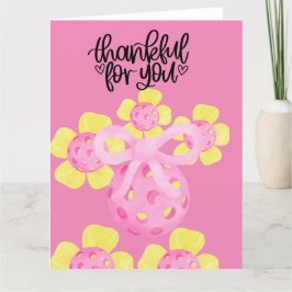 花の付いたピックボール サンキューカード