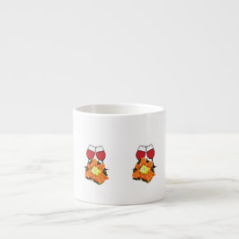 花の付いたワイン用グラス エスプレッソカップ