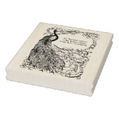 花の付いた円形の枝にいる孔雀 ラバースタンプ (スタンプ)