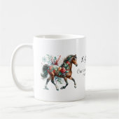 花の付いた冬馬 コーヒーマグカップ (左)