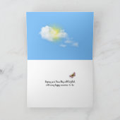 花の付いた古い手押し車 カード (内部)