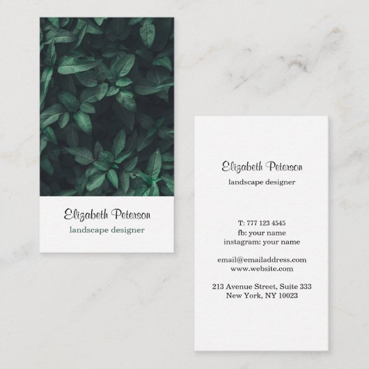 花の付いた名刺 名刺 (正面/裏面)