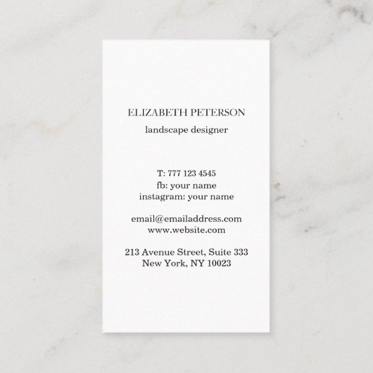 花の付いた名刺 名刺 (裏面)