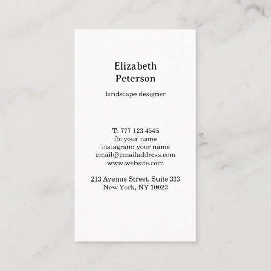 花の付いた名刺 名刺 (裏面)