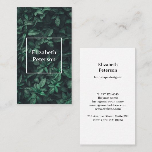 花の付いた名刺 名刺 (正面/裏面)