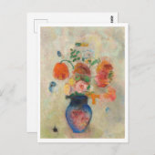花の付いた大き絵画な花瓶 ポストカード (正面/裏面)