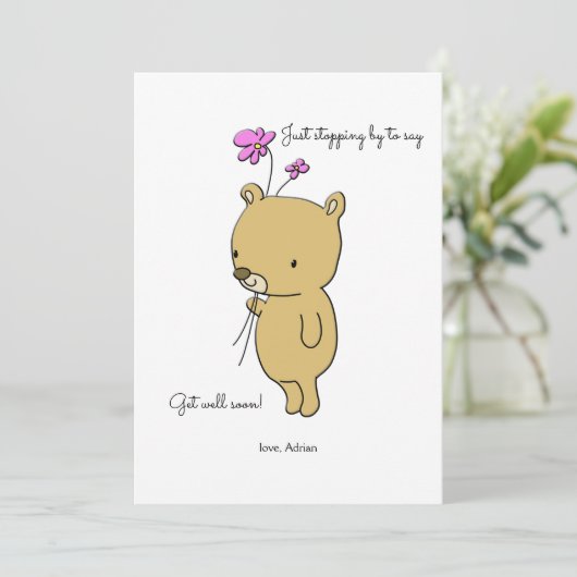 花の付いた小さなクマはよくカードを得る (スタンド正面)