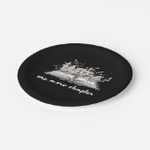 花の付いた巻一つ ペーパープレート (アングル)