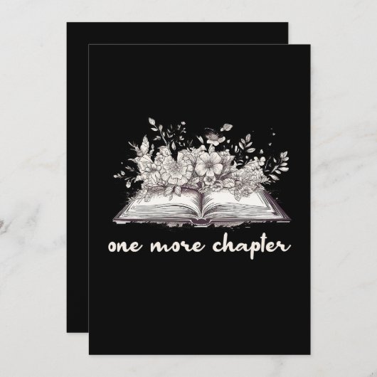 花の付いた巻一つ 招待状 (正面/裏面)