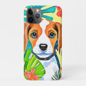 花の付いた明るい犬 Case-Mate iPhoneケース (裏)