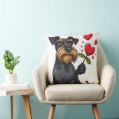 花の付いた漫画の犬 クッション (椅子)