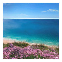 花の付いた熱帯海 フォトプリント           