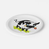 花の付いた牛 ペーパープレート (アングル)