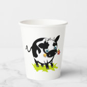 花の付いた牛 紙コップ (正面)