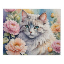 花の付いた猫