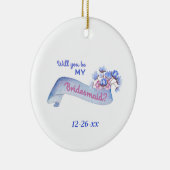 花の付いた私の花嫁のデート セラミックオーナメント (右)