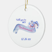 花の付いた私の花嫁のデート セラミックオーナメント (左)