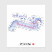 花の付いた私の花嫁切り出し シール (シート)